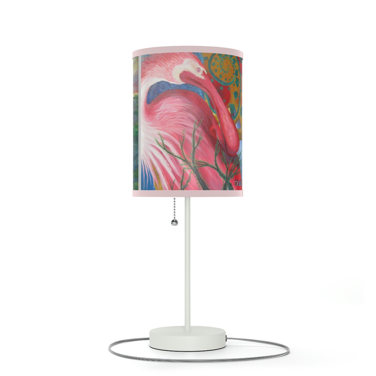 Roseate Spoonbill Art Lamp on a Stand, US|CA plug