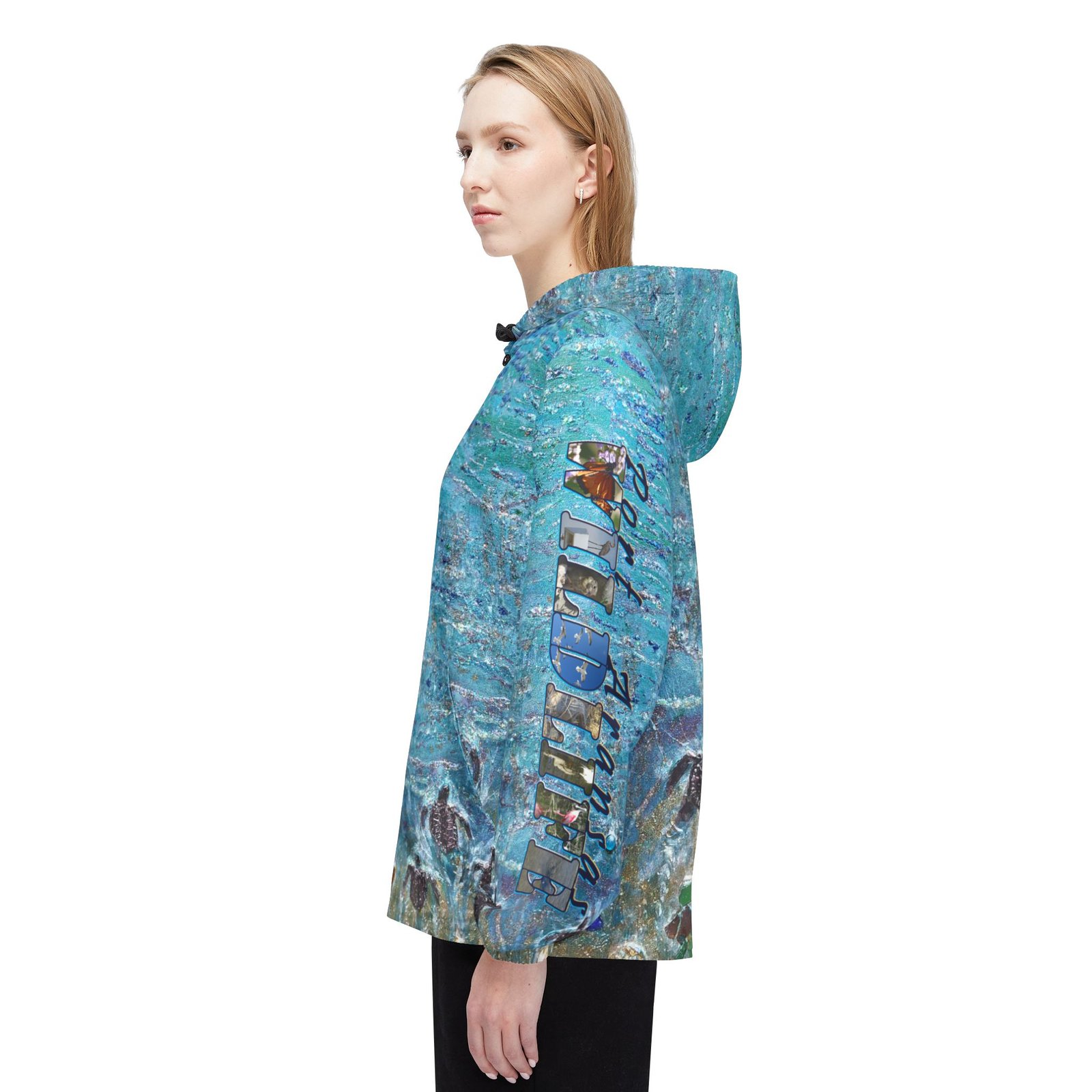 Sea Turtle Hatchlings Windbreaker Jacket — Port Aransas Wildlife Beach Design - Image 5