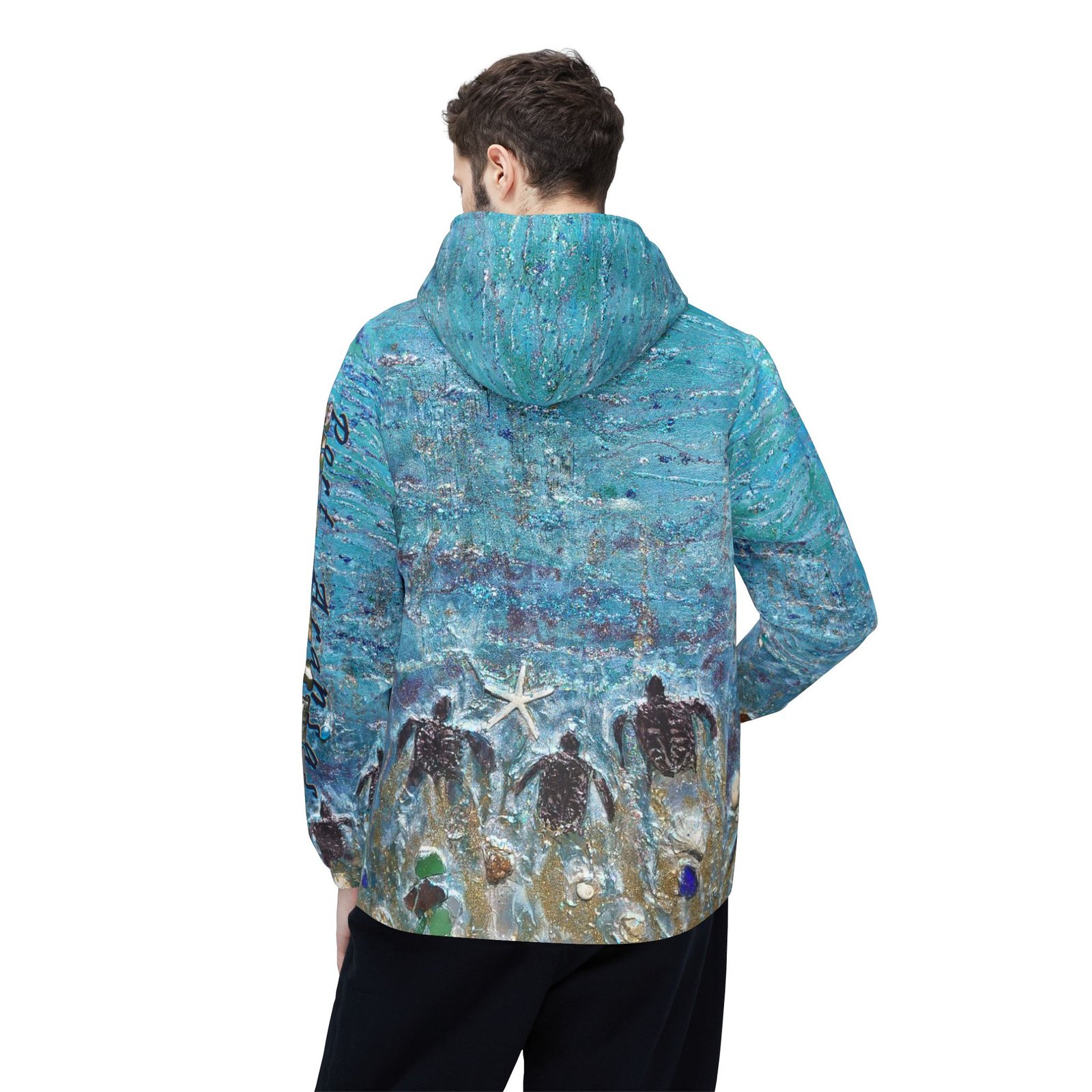Sea Turtle Hatchlings Windbreaker Jacket — Port Aransas Wildlife Beach Design - Image 8