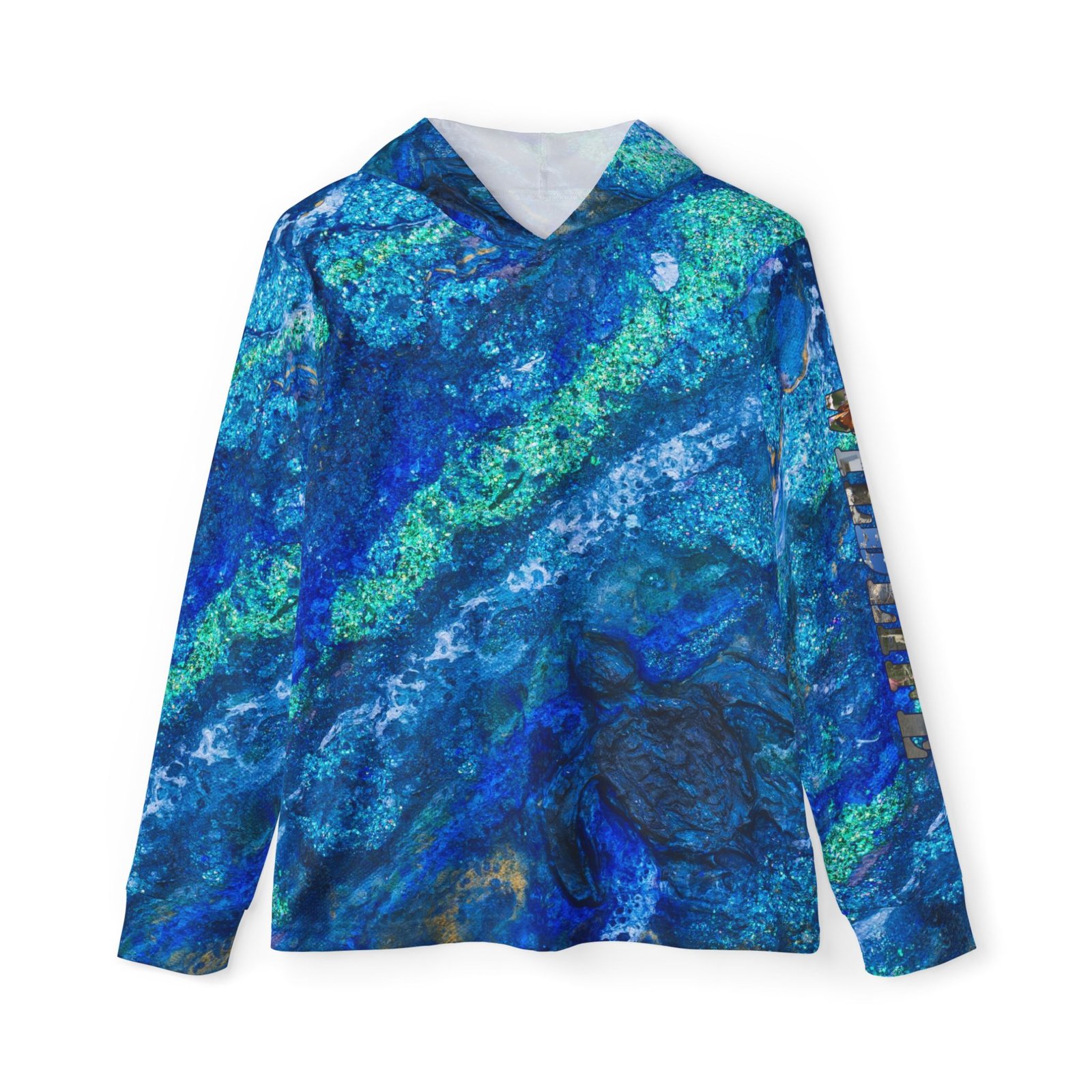 Copy of Sea Turtle Ocean Sounds Hoodie — Blue Sparkling Coastal Waters