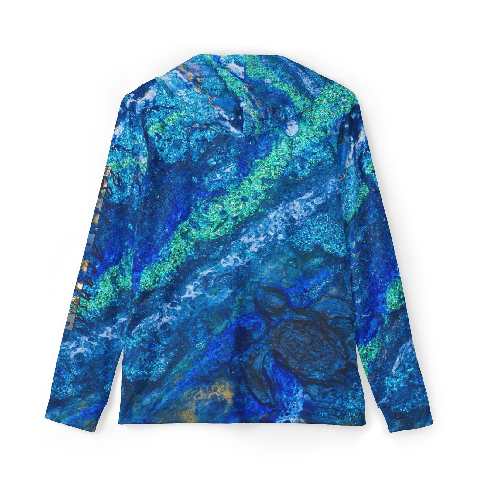 Copy of Sea Turtle Ocean Sounds Hoodie — Blue Sparkling Coastal Waters - Image 2